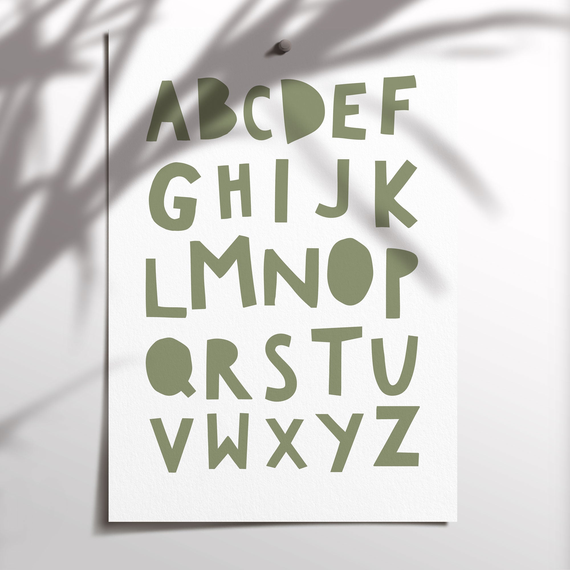 Green Alphabet Print