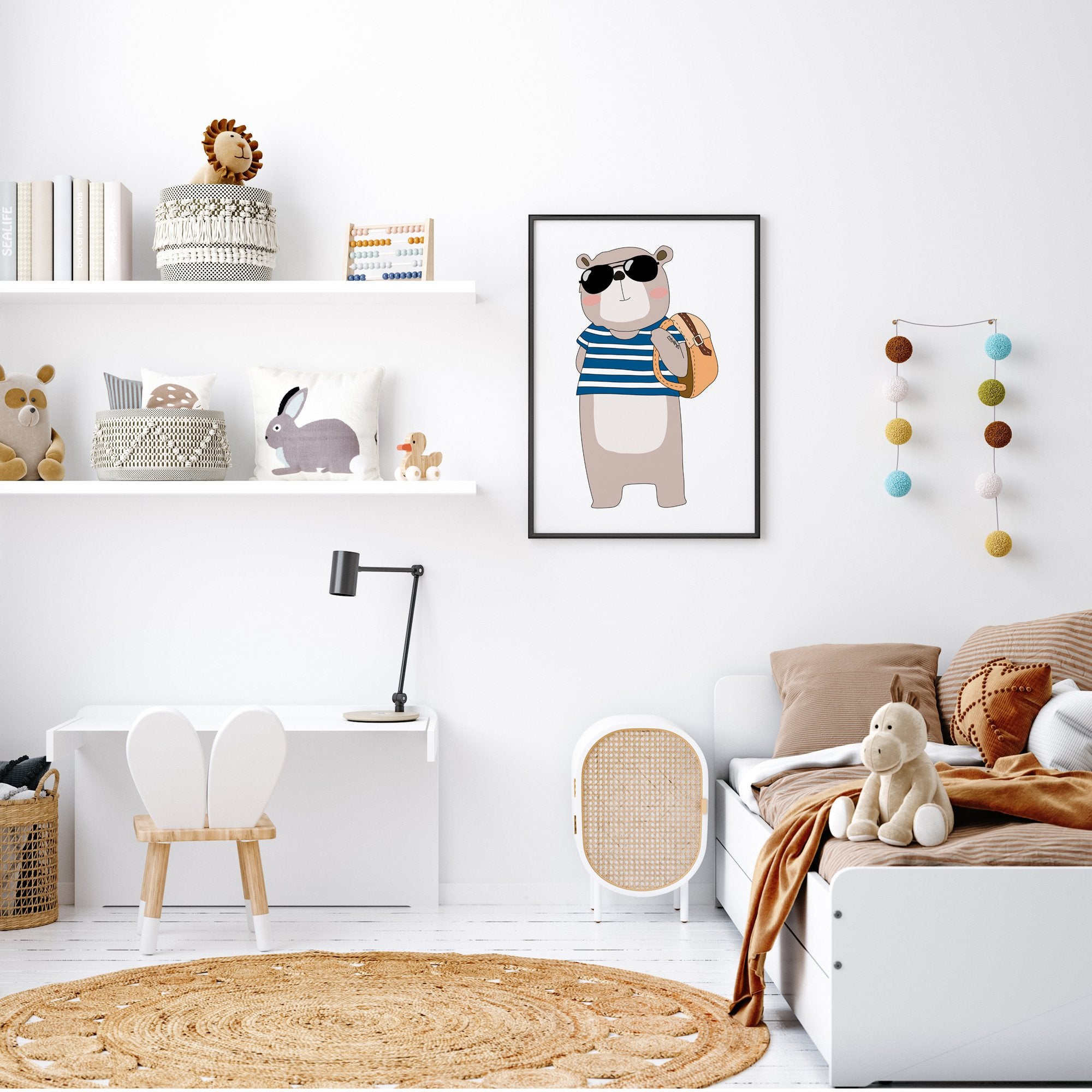 Hipster Bear Print