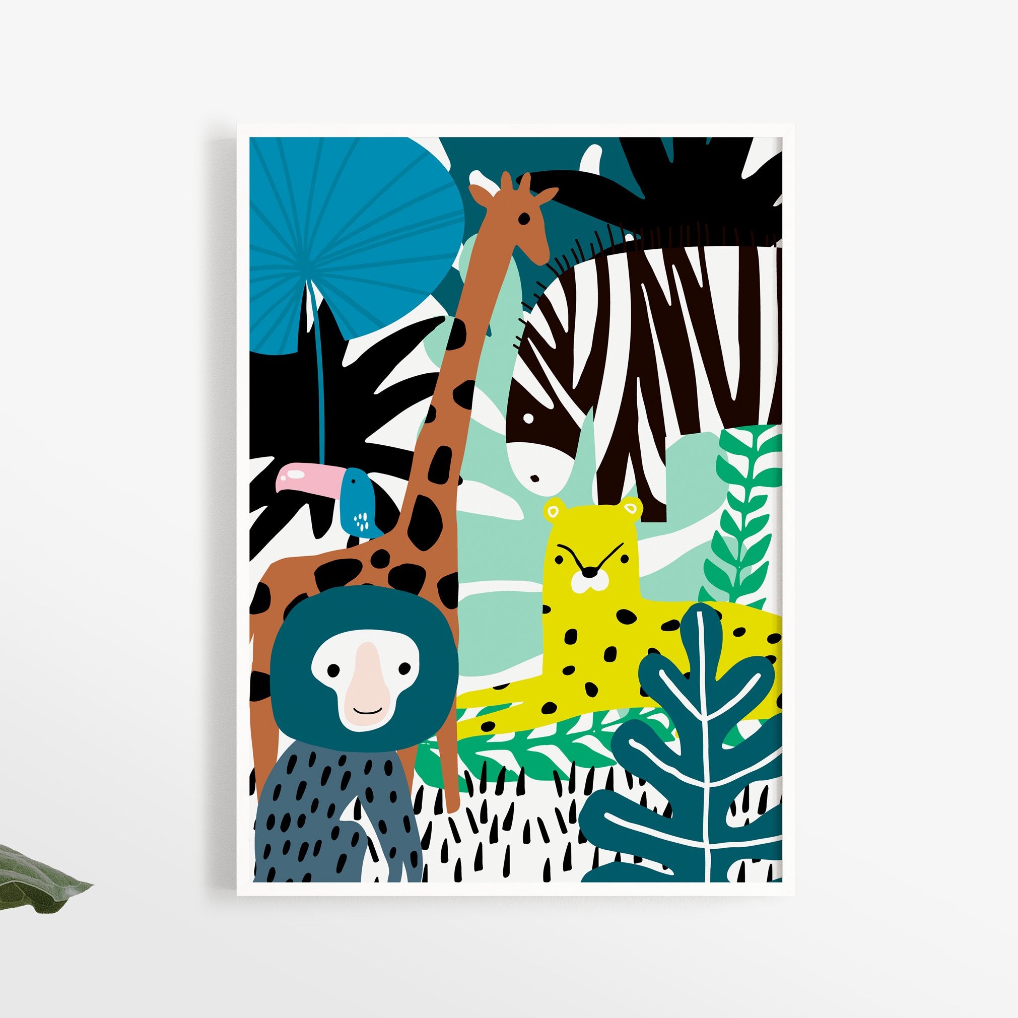 Jungle Animal Collage Print