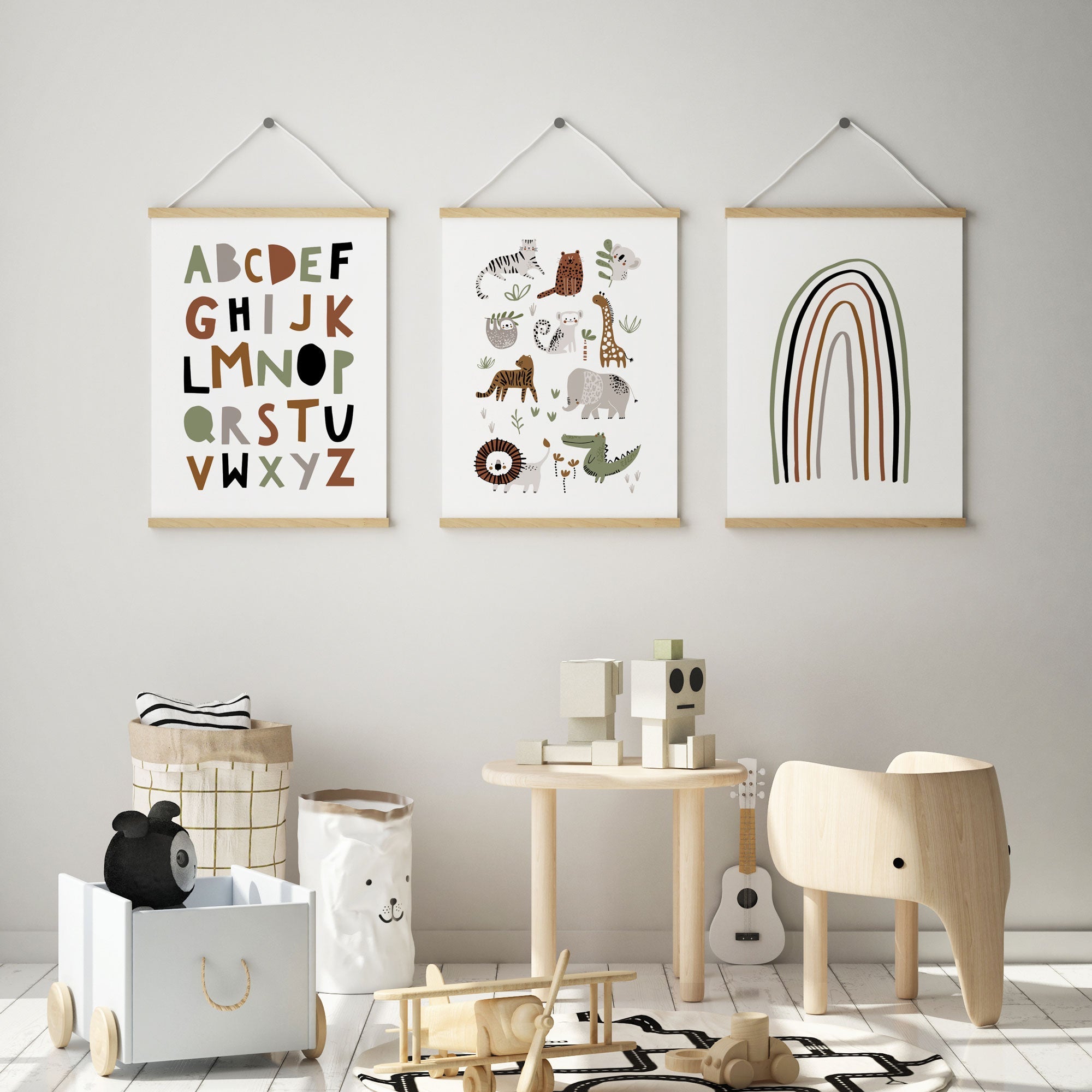 Jungle Animals, Alphabet & Rainbow Prints
