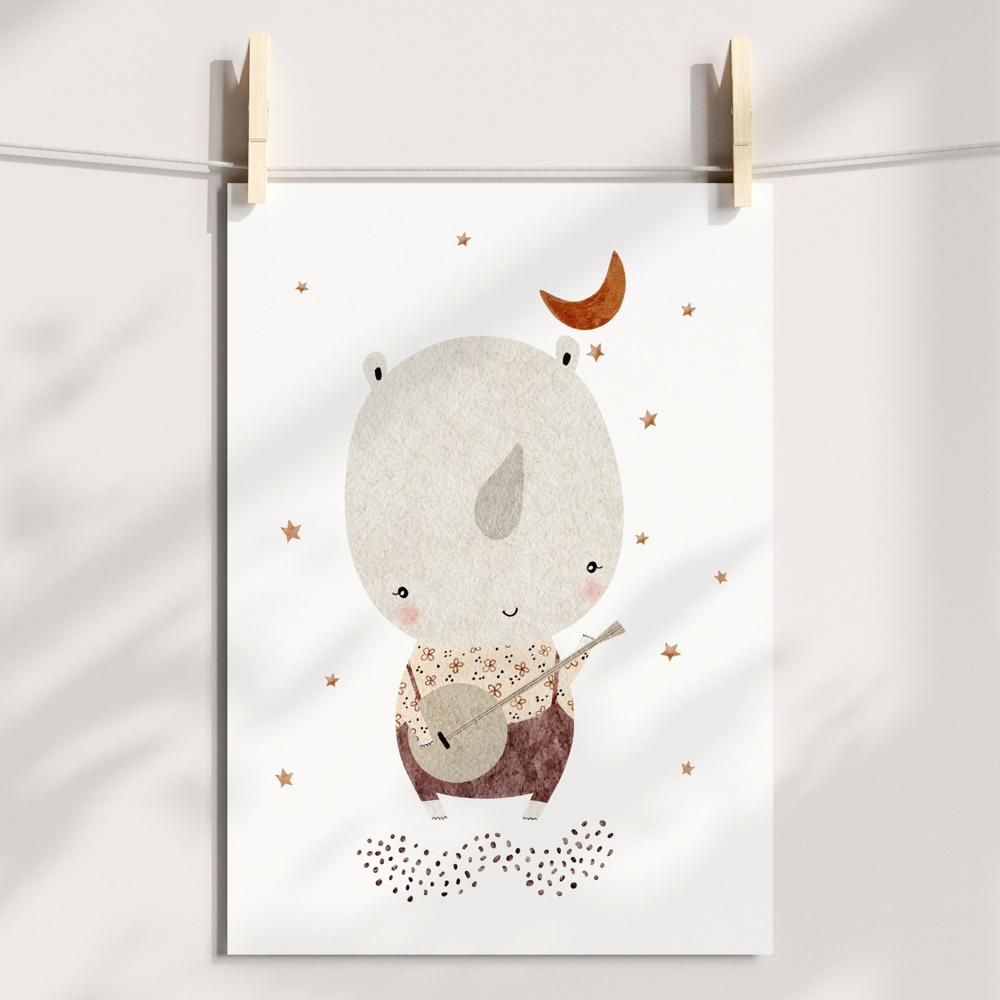 Jungle Jazz Rhino Print