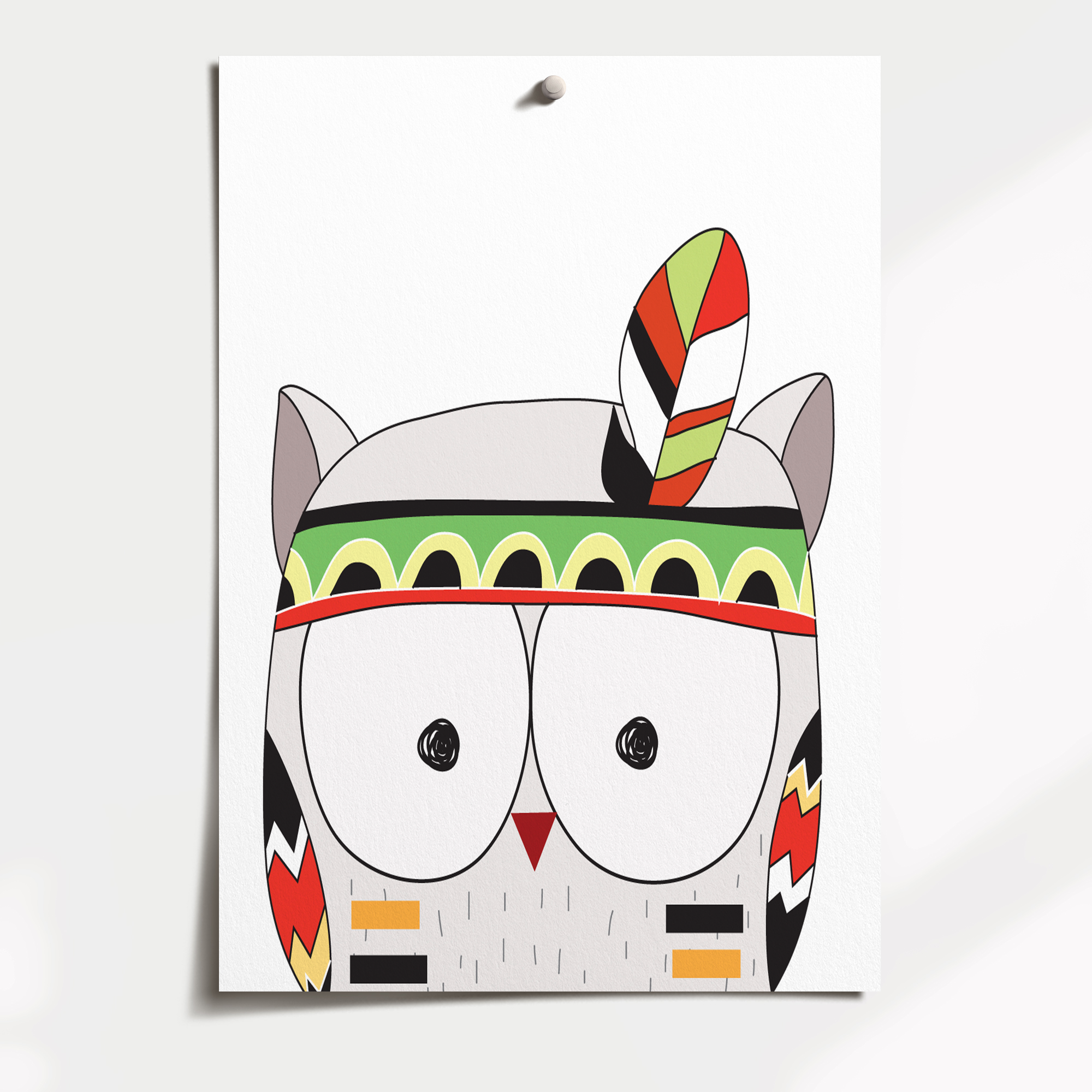 Tribal Owl Print
