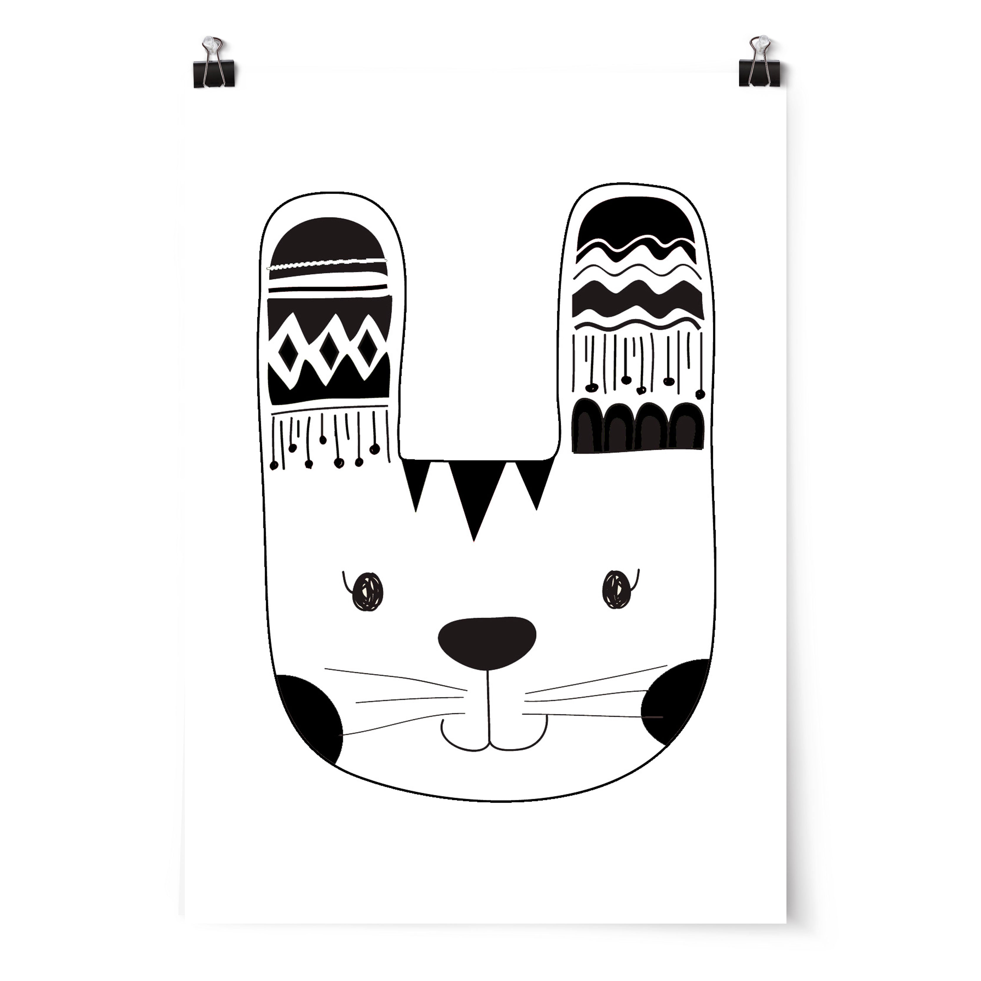 Tribal Bunny Bedroom Print