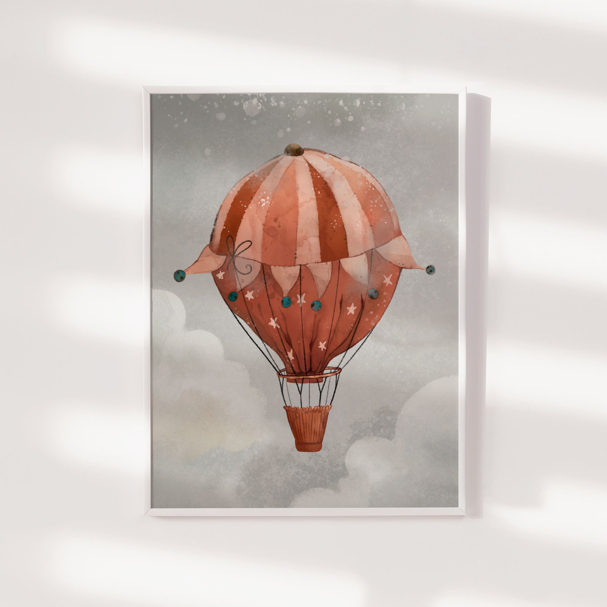 Red Hot Air Balloon Print